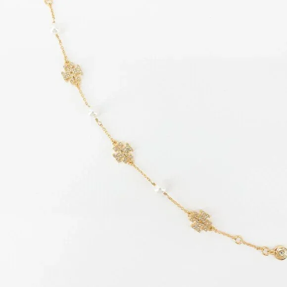 Tory Burch Gemstones and Pearl Bracelet Gold OS - Picture 2 of 16